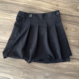 Black Topshop Wrap Pleated Skirt